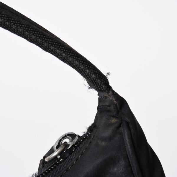 PRADA プラダ ホーボー ハンドバッグ MV515 トライアングルロゴ 三角ロゴプレート ナイロン ブラック 美品 中古 4a009691