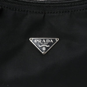 PRADA プラダ ホーボー ハンドバッグ MV515 トライアングルロゴ 三角ロゴプレート ナイロン ブラック 美品 中古 4a009691