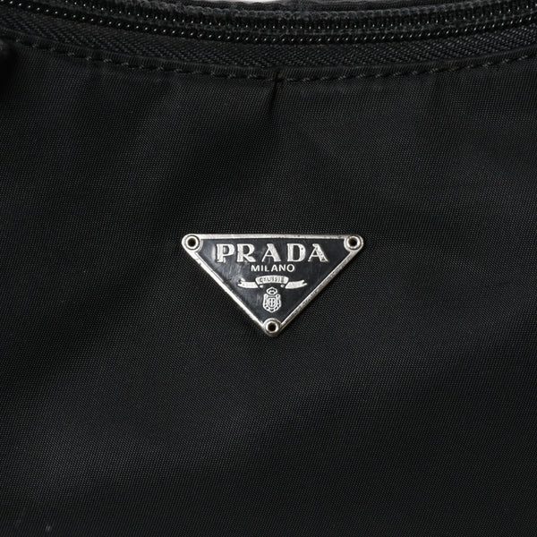 PRADA プラダ ホーボー ハンドバッグ MV515 トライアングルロゴ 三角ロゴプレート ナイロン ブラック 美品 中古 4a009691