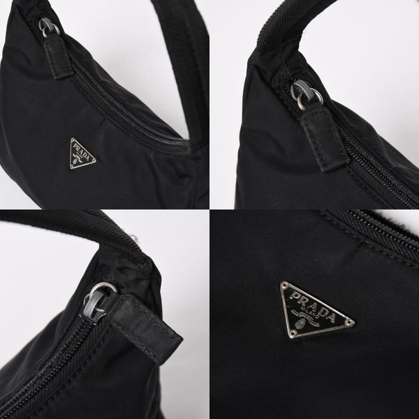 PRADA プラダ ホーボー ハンドバッグ MV515 トライアングルロゴ 三角ロゴプレート ナイロン ブラック 美品 中古 4a009691