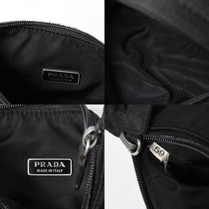 PRADA プラダ ホーボー ハンドバッグ MV515 トライアングルロゴ 三角ロゴプレート ナイロン ブラック 美品 中古 4a009691