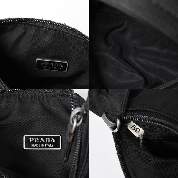 PRADA プラダ ホーボー ハンドバッグ MV515 トライアングルロゴ 三角ロゴプレート ナイロン ブラック 美品 中古 4a009691