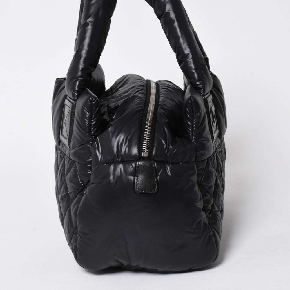 Like new CHANEL Chanel Coco Cocoon Quilted Handbag Mini Boston Bag No. 16 A48619 Black Nylon Used 4a010050
