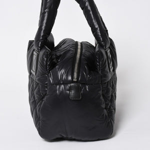 新品同様品 CHANEL シャネル コココクーン キルティング ハンドバッグ ミニ ボストンバッグ16番台 A48619 ブラック ナイロン 中古 4a010050