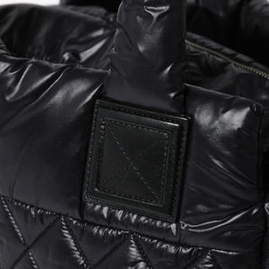 新品同様品 CHANEL シャネル コココクーン キルティング ハンドバッグ ミニ ボストンバッグ16番台 A48619 ブラック ナイロン 中古 4a010050