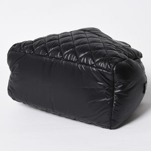 新品同様品 CHANEL シャネル コココクーン キルティング ハンドバッグ ミニ ボストンバッグ16番台 A48619 ブラック ナイロン 中古 4a010050