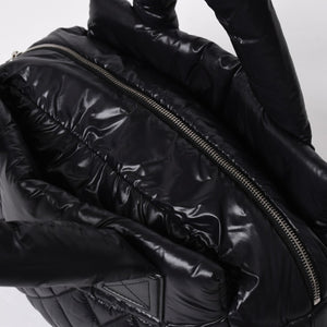 新品同様品 CHANEL シャネル コココクーン キルティング ハンドバッグ ミニ ボストンバッグ16番台 A48619 ブラック ナイロン 中古 4a010050