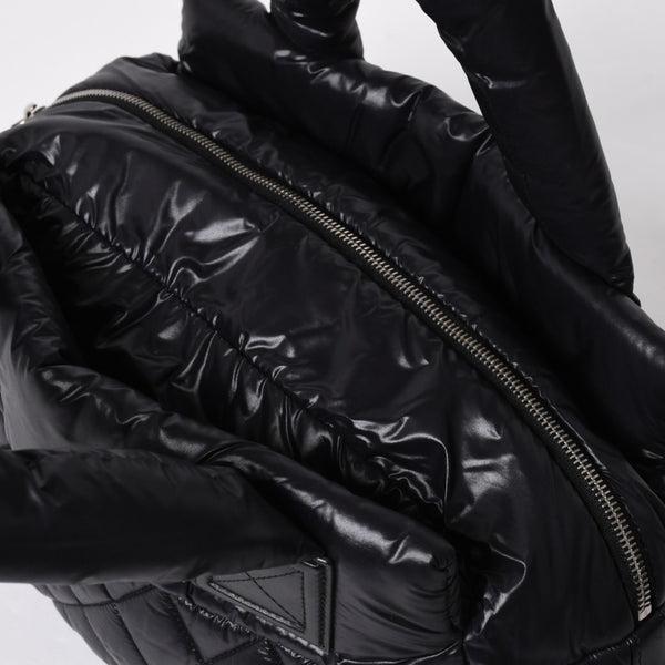 新品同様品 CHANEL シャネル コココクーン キルティング ハンドバッグ ミニ ボストンバッグ16番台 A48619 ブラック ナイロン 中古 4a010050