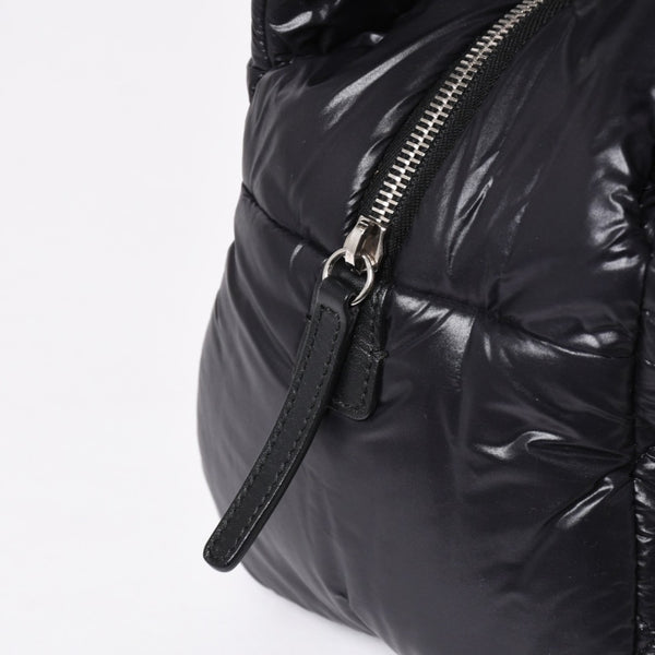 新品同様品 CHANEL シャネル コココクーン キルティング ハンドバッグ ミニ ボストンバッグ16番台 A48619 ブラック ナイロン 中古 4a010050