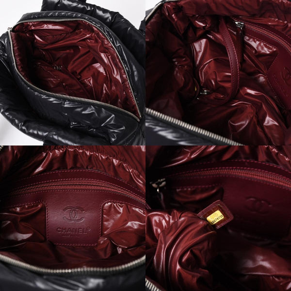 新品同様品 CHANEL シャネル コココクーン キルティング ハンドバッグ ミニ ボストンバッグ16番台 A48619 ブラック ナイロン 中古 4a010050