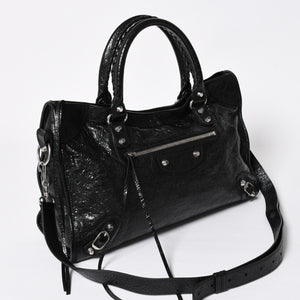 Very Good Condition BALENCIAGA Balenciaga 2WAY Handbag Shoulder Bag Le City Lambskin 823058 Used 4a009610