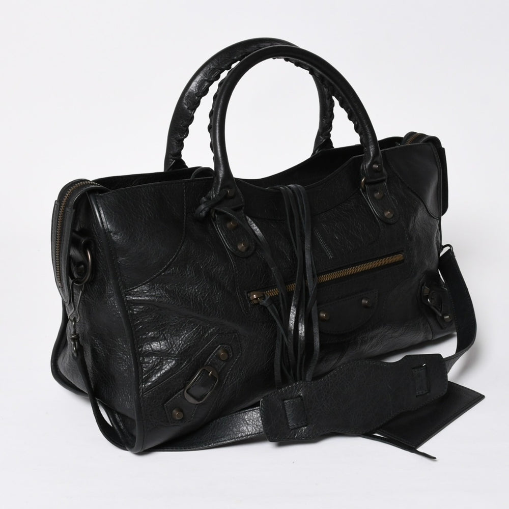 Very Good Condition BALENCIGA Balenciaga The Part Time 2WAY Handbag Shoulder Bag 168028 Black Used 4a009617