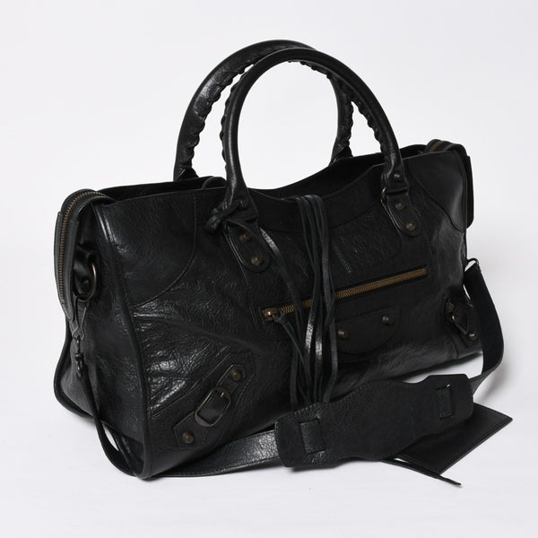 Very Good Condition BALENCIGA Balenciaga The Part Time 2WAY Handbag Shoulder Bag 168028 Black Used 4a009617