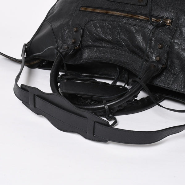 Very Good Condition BALENCIGA Balenciaga The Part Time 2WAY Handbag Shoulder Bag 168028 Black Used 4a009617