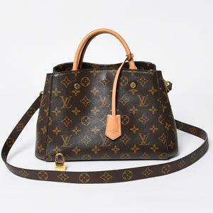 極美品 LOUIS VUITTON ルイヴィトン モンテーニュBB モノグラム ハンドバッグ ショルダーバッグ M41055 ブラウン 中古 4a009614