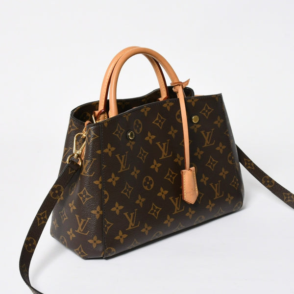 極美品 LOUIS VUITTON ルイヴィトン モンテーニュBB モノグラム ハンドバッグ ショルダーバッグ M41055 ブラウン 中古 4a009614