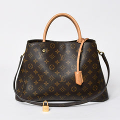 極美品 LOUIS VUITTON ルイヴィトン モンテーニュMM モノグラム ハンドバッグ M41056 ブラウン 中古 4a009615