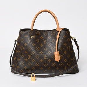 極美品 LOUIS VUITTON ルイヴィトン モンテーニュMM モノグラム ハンドバッグ M41056 ブラウン 中古 4a009615