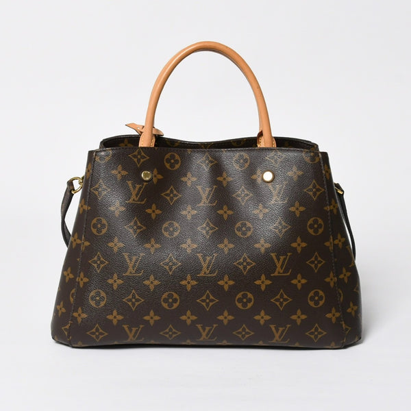 極美品 LOUIS VUITTON ルイヴィトン モンテーニュMM モノグラム ハンドバッグ M41056 ブラウン 中古 4a009615