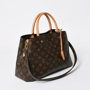 極美品 LOUIS VUITTON ルイヴィトン モンテーニュMM モノグラム ハンドバッグ M41056 ブラウン 中古 4a009615