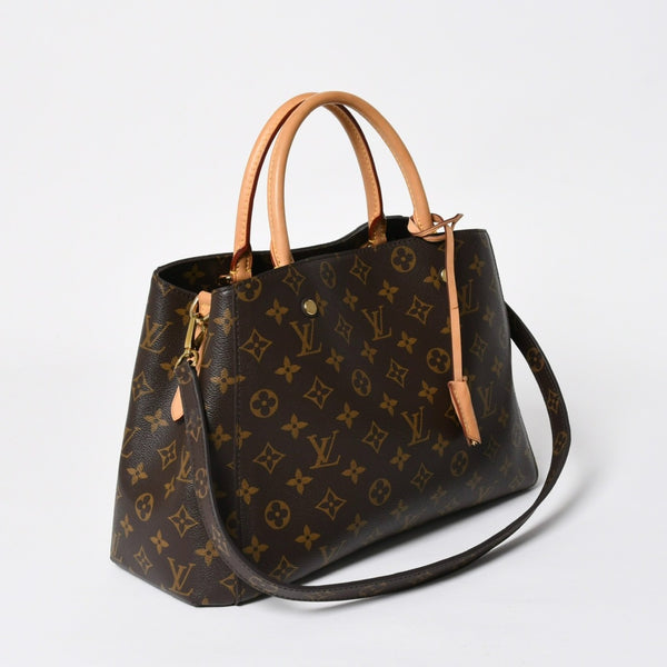 極美品 LOUIS VUITTON ルイヴィトン モンテーニュMM モノグラム ハンドバッグ M41056 ブラウン 中古 4a009615
