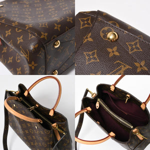 極美品 LOUIS VUITTON ルイヴィトン モンテーニュMM モノグラム ハンドバッグ M41056 ブラウン 中古 4a009615