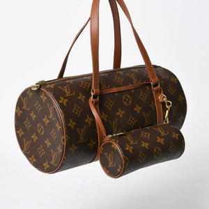 Very Good Condition LOUIS VUITTON Papillon 30 GM Handbag M51365 Monogram Gold Hardware Old Model Cylindrical Used 4a009613