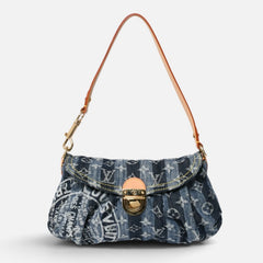新品同様品 LOUIS VUITTON ルイヴィトン モノグラム デニム ミニ・プリーティ レイエ M95333 ショルダーバッグ 中古 4a009616