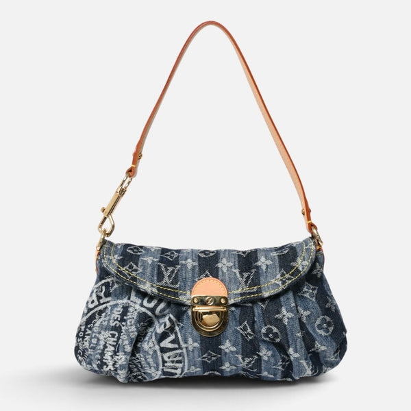 新品同様品 LOUIS VUITTON ルイヴィトン モノグラム デニム ミニ・プリーティ レイエ M95333 ショルダーバッグ 中古 4a009616
