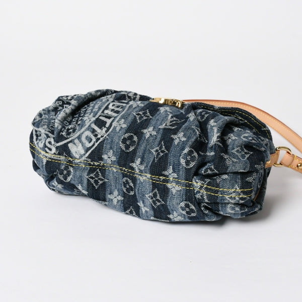 新品同様品 LOUIS VUITTON ルイヴィトン モノグラム デニム ミニ・プリーティ レイエ M95333 ショルダーバッグ 中古 4a009616