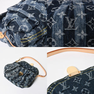 新品同様品 LOUIS VUITTON ルイヴィトン モノグラム デニム ミニ・プリーティ レイエ M95333 ショルダーバッグ 中古 4a009616