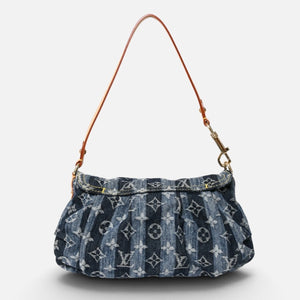 新品同様品 LOUIS VUITTON ルイヴィトン モノグラム デニム ミニ・プリーティ レイエ M95333 ショルダーバッグ 中古 4a009616