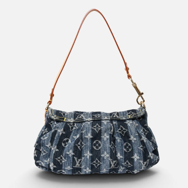 新品同様品 LOUIS VUITTON ルイヴィトン モノグラム デニム ミニ・プリーティ レイエ M95333 ショルダーバッグ 中古 4a009616