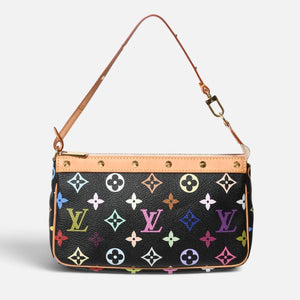 新品同様 LOUIS VUITTON ルイヴィトン ポシェットアクセソワール アクセサリーポーチ M92648 モノグラム マルチカラー ブラック 中古 4a009606
