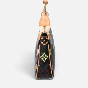 新品同様 LOUIS VUITTON ルイヴィトン ポシェットアクセソワール アクセサリーポーチ M92648 モノグラム マルチカラー ブラック 中古 4a009606