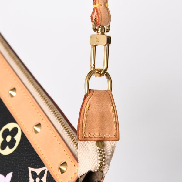 新品同様 LOUIS VUITTON ルイヴィトン ポシェットアクセソワール アクセサリーポーチ M92648 モノグラム マルチカラー ブラック 中古 4a009606