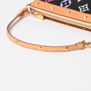 新品同様 LOUIS VUITTON ルイヴィトン ポシェットアクセソワール アクセサリーポーチ M92648 モノグラム マルチカラー ブラック 中古 4a009606