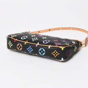 新品同様 LOUIS VUITTON ルイヴィトン ポシェットアクセソワール アクセサリーポーチ M92648 モノグラム マルチカラー ブラック 中古 4a009606