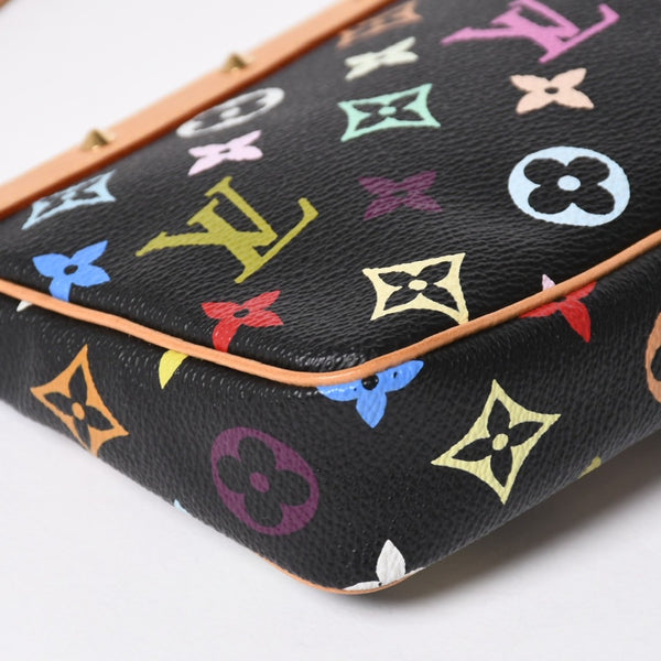 新品同様 LOUIS VUITTON ルイヴィトン ポシェットアクセソワール アクセサリーポーチ M92648 モノグラム マルチカラー ブラック 中古 4a009606