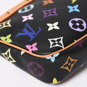 新品同様 LOUIS VUITTON ルイヴィトン ポシェットアクセソワール アクセサリーポーチ M92648 モノグラム マルチカラー ブラック 中古 4a009606