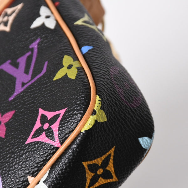 新品同様 LOUIS VUITTON ルイヴィトン ポシェットアクセソワール アクセサリーポーチ M92648 モノグラム マルチカラー ブラック 中古 4a009606