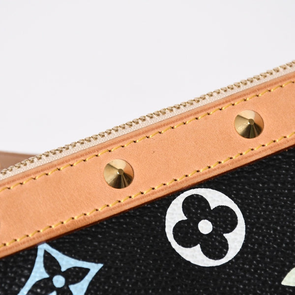 新品同様 LOUIS VUITTON ルイヴィトン ポシェットアクセソワール アクセサリーポーチ M92648 モノグラム マルチカラー ブラック 中古 4a009606