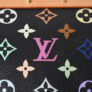 新品同様 LOUIS VUITTON ルイヴィトン ポシェットアクセソワール アクセサリーポーチ M92648 モノグラム マルチカラー ブラック 中古 4a009606
