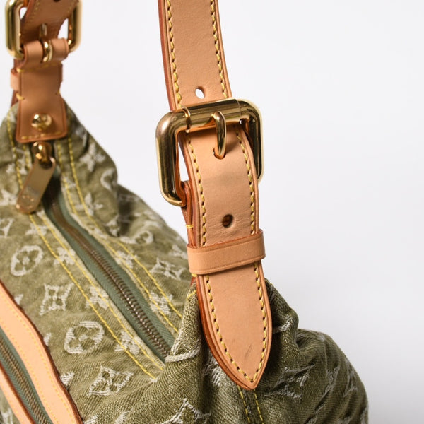 新品同様品 LOUIS VUITTON ルイヴィトン バギーPM ショルダーバッグ M95213 モノグラムデニム カーキ ゴールド金具 中古 4a009585