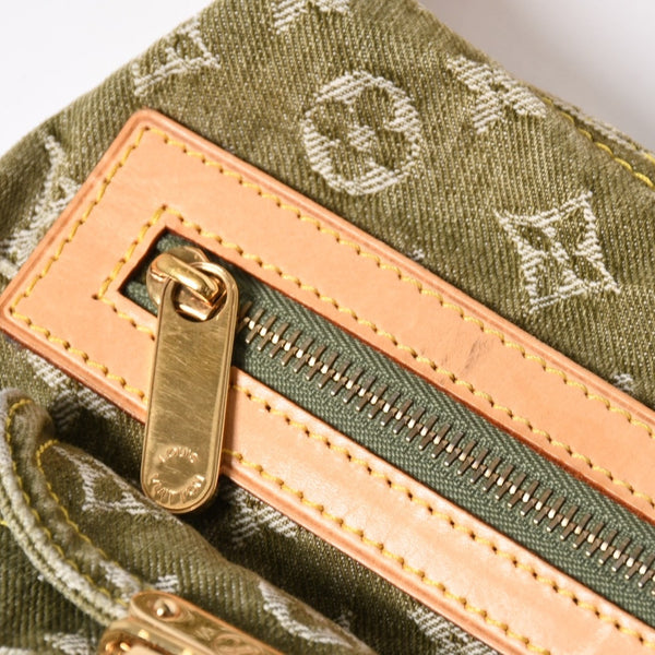 新品同様品 LOUIS VUITTON ルイヴィトン バギーPM ショルダーバッグ M95213 モノグラムデニム カーキ ゴールド金具 中古 4a009585