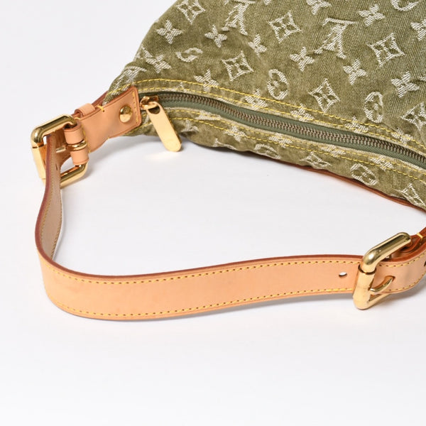 新品同様品 LOUIS VUITTON ルイヴィトン バギーPM ショルダーバッグ M95213 モノグラムデニム カーキ ゴールド金具 中古 4a009585