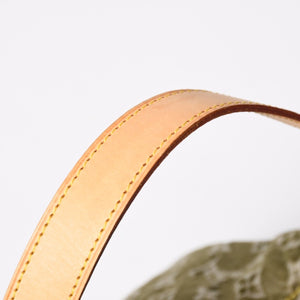 新品同様品 LOUIS VUITTON ルイヴィトン バギーPM ショルダーバッグ M95213 モノグラムデニム カーキ ゴールド金具 中古 4a009585