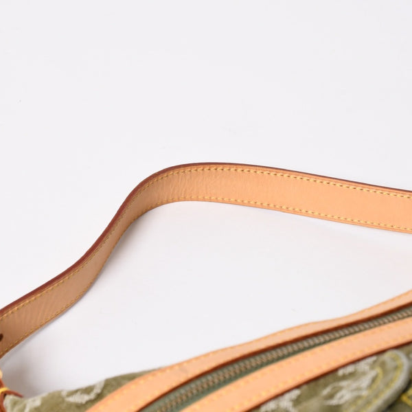 新品同様品 LOUIS VUITTON ルイヴィトン バギーPM ショルダーバッグ M95213 モノグラムデニム カーキ ゴールド金具 中古 4a009585