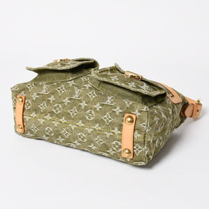 新品同様品 LOUIS VUITTON ルイヴィトン バギーPM ショルダーバッグ M95213 モノグラムデニム カーキ ゴールド金具 中古 4a009585