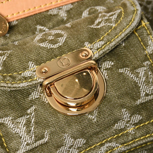 新品同様品 LOUIS VUITTON ルイヴィトン バギーPM ショルダーバッグ M95213 モノグラムデニム カーキ ゴールド金具 中古 4a009585